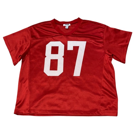 RSQ Other - RSQ Mens Red Mesh Football Jersey Graphic T-Shirt Number 87 Size Large